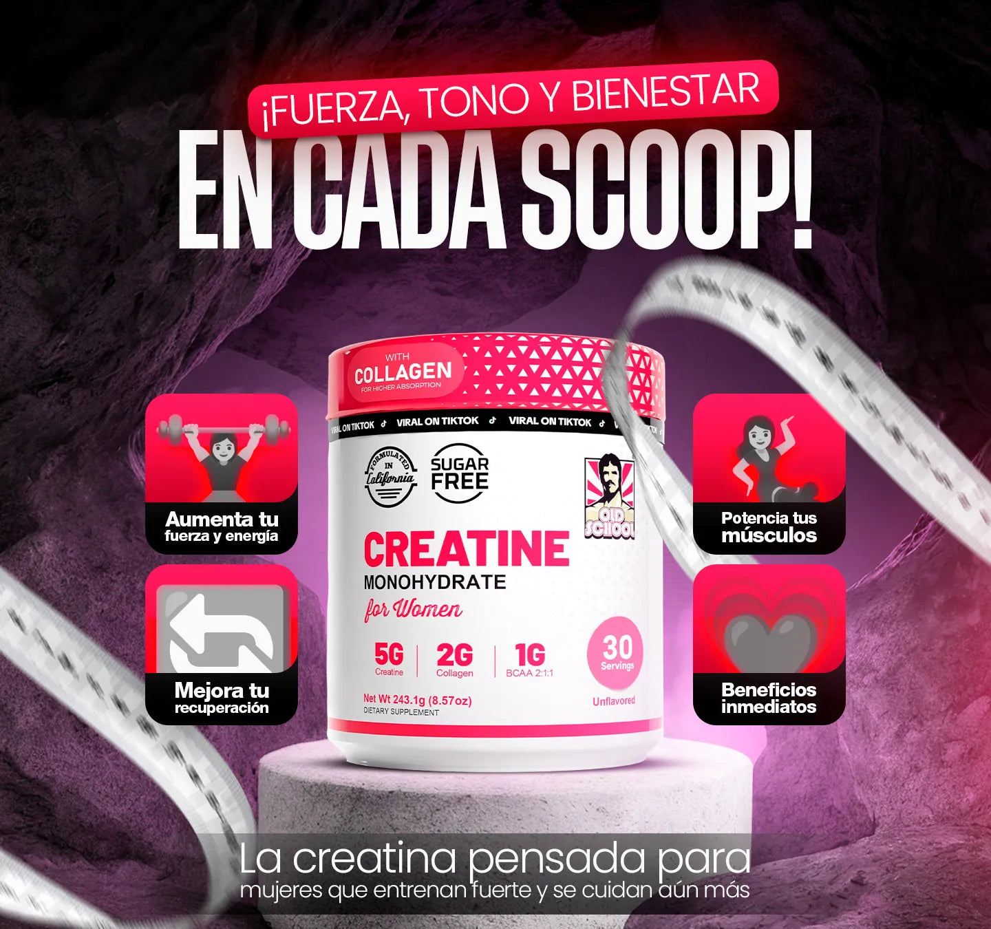 Creatina Monohidratada || Tu impulso total para fuerza y glúteos definidos
